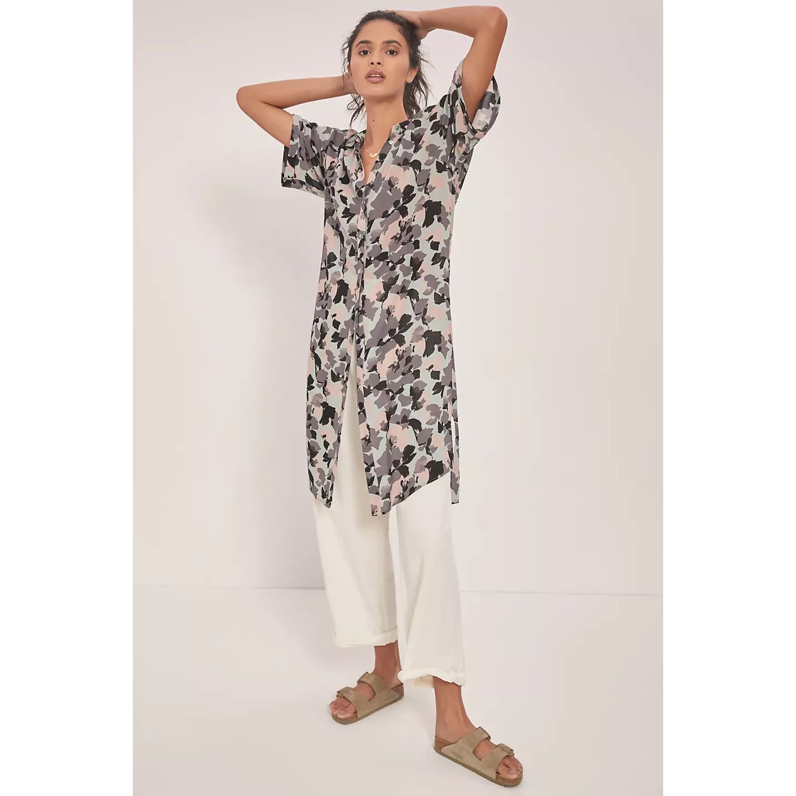 Maeve By Anthropologie Rita Printed Tunic Blouse, Multicolor, Size L